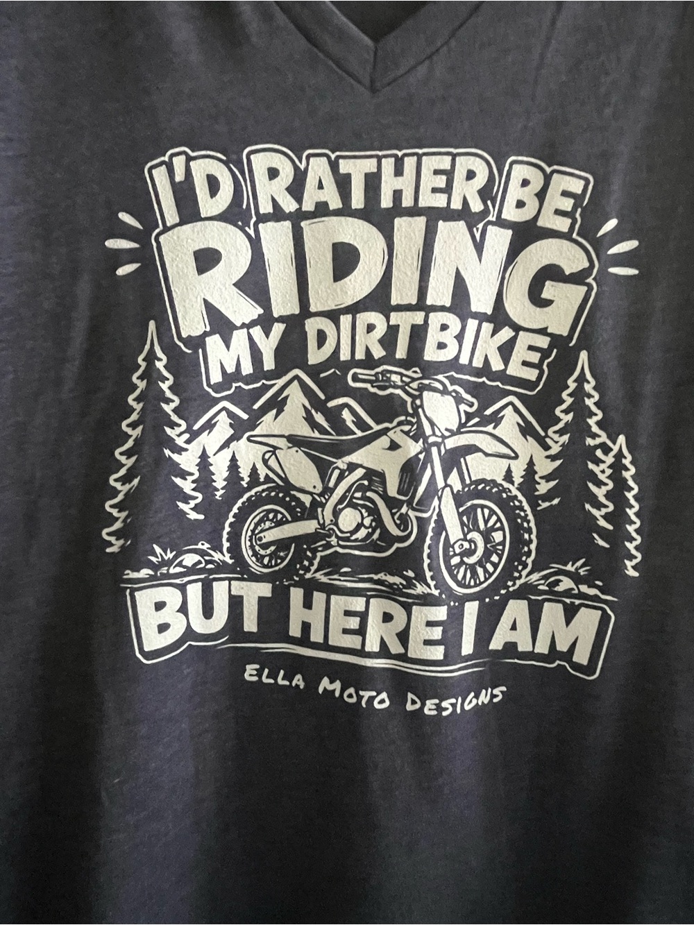 Funny Dirt Bike Graphic Tee | I'd Rather Be Riding | Moto Shirt